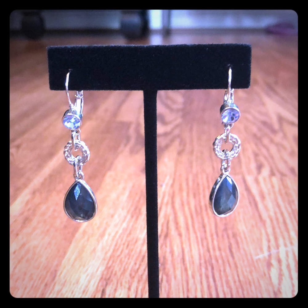 Lia Sophia light blue rhinestone earrings